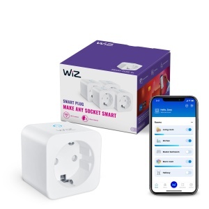 Priza inteligenta WiZ, Tip F, 230 V, 4 pack, compatibila cu Alexa si Google Home