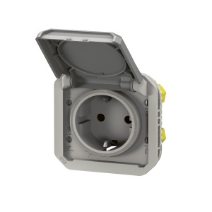 Priza Legrand Plexo New 069570L IP44IP55 16A 250V Gri Capac cu Protectie - Img 2