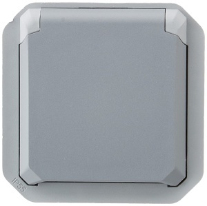 Priza waterproof Legrand Plexo IP55 16A cu capac, gri