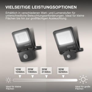 Proiector LED Osram ENDURA 10W 3000K Gri IP65 cu Senzaor de Miscare - Img 2