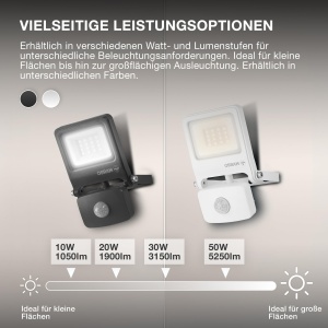 Proiector LED Osram ENDURA FLOOD 30W cu Sensibilitate IR, Alb - Img 7