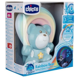 Proiector muzical pentru bebelusi Chicco Regenbogenbar, lumina de noapte, culoare albastra - Img 2