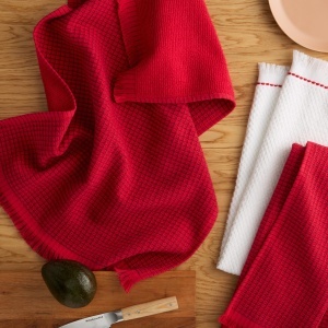 Prosoape de bucatarie KitchenAid Gourmet Series 3 bucati 100 bumbac Passion Red - Img 2