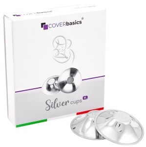 Protectii pentru alaptare COVERbasics SilverCups XL argint design ergonomic reutilizabile