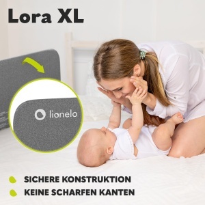 Protector de pat Lionelo Lora XL pentru copii, 150 cm lungime, 45 cm inaltime - Img 4