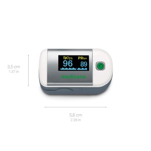 pulsoximetru medisana PM 100, masurarea saturatiei de oxigen din sange, pulsoximetru cu deget cu afisaj OLED si functionare cu o singura atingere - Img 2