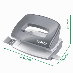 Puncher metalic Leitz WOW, 10 foi, ergonomic, roz - Img 3