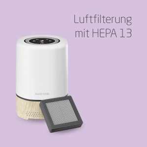 Purificator de aer Maxi-Cosi Clean 3-in-1, Filtru HEPA H13, Lumina de veghe si sunete relaxante - Img 2