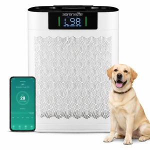 Purificator de aer SereneLife cu filtru HEPA, CADR 350 mh, ultra silentios 20 dB, Wi-Fi