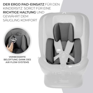 Putere pentru copii XPEDITION2 I-SIZE 40-150 cm, Scaun pentru copii 0-36 kg, Scaun auto cu spatele la directia de mers rotativ la 360 de grade, Scaun auto pentru copii cu statie Isofix, FWF si RWF, Tetiera/spatar reglabila cu pozitie inclinata, Gri - Img 8