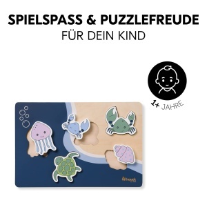 Puzzle din lemn hauck N Fit, pentru copii de la 1 an, cu forme de animale, FSC - Img 7