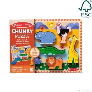 Puzzle din lemn pentru copii Melissa Doug Safari, 8 piese, certificat FSC - Img 6