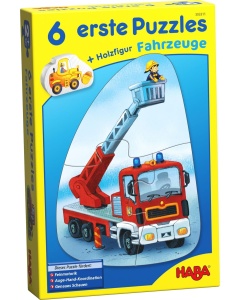 Puzzle HABA 303311 Vehicule 6 in 1 pentru Copii Piese Mari Figurina din Lemn