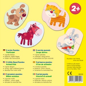 Puzzle-uri HABA 4 - Set cu 4 piese pentru copii de la 2 ani, animale simpatice - Img 9