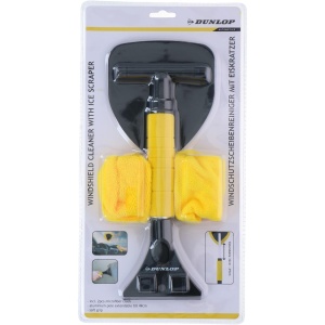 Racitor de gheata auto Dunlop cu perie, maner telescopic 32-49 cm, 2 lavete microfibra