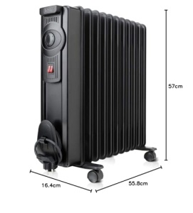Radiator de ulei BLACK+DECKER BXRA2300E, design elegant, 2300W, negru - Img 6