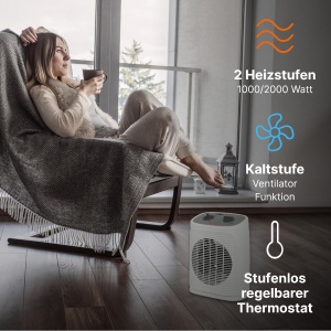 Radiator electric Clatronic HL 3800, 2000W, oscilant, cu ventilator - Img 6