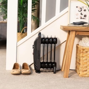 Radiator electric portabil Russell Hobbs RHOFR3001, 650 W, 5 lamele, negru - Img 6