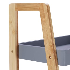 Raft de baie din bambus Relaxdays, 4 rafturi, gri, 98 x 36 x 34,5 cm - Img 6
