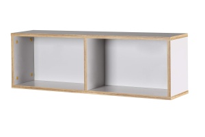 Raft de perete Roba Caro, 90 cm, gri deschis, cu 2 rafturi - Img 3