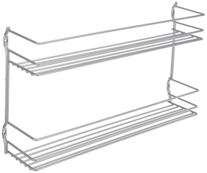 Raft pentru condimente Metaltex 364632039, 2 etaje, 36 x 8 x 19 cm, rezistent la rugina