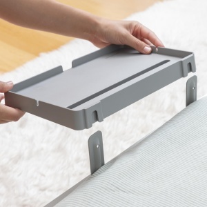 Raft universal pentru pat InnovaGoods, 3 rafturi, ajustabil, pliabil, gri - Img 3