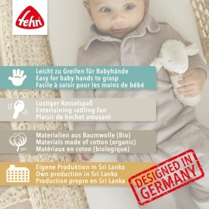 Rasdel pentru bebelusi FehnNatur model O48353 din bumbac organic cu design de oaie - Img 6