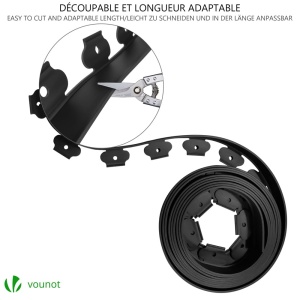 Rasenkante Flexibila VOUNOT, 20m, 5cm, Negru, cu 60 Ancore - Img 5