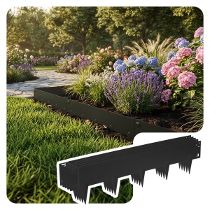 Rasenkante VOUNOT, Metal Galvanizat, 5m, 1,5mm, Negru