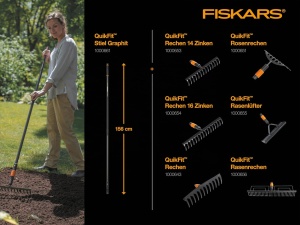 Rasenluftor Fiskars 1000655, 37 cm, NegruPortocaliu, Cu Zinken din Otel - Img 4