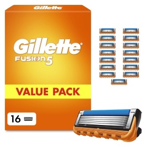 Rasiera cu 5 lame Gillette Fusion 5, 16 lame de schimb, portocalie