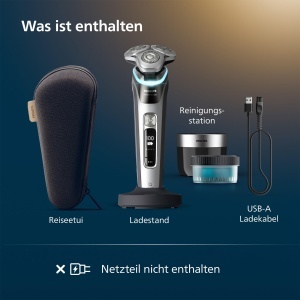 Rasitor electric Philips i9000 Prestige, gri-silber, cu trimmer integrat si statie de curatare - Img 7