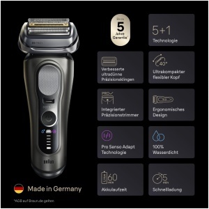 Rasoir electric Braun Series 9 PRO, Graphit, 60 min autonomie, 100 waterproof - Img 8