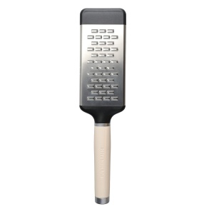 Razatoare de branza KitchenAid, razatoare din otel inoxidabil gravat pe 2 fete cu gauri de razatoare medii fine - Crema de migdale