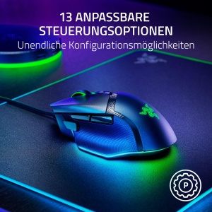 Razer Basilisk V3 35K - Mouse de gaming ergonomic cu fir complet personalizabil - Senzor Focus Pro 35K (rotita de inclinare HyperScroll, iluminare cu 11 zone, comutatoare optice pentru mouse Gen-3) Negru - Img 4
