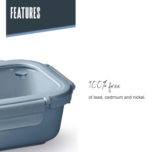 Recipient ceramica Lacor Ceram Blue 1150 ml albastru sistem ClipLock rezistent la temperaturi ridicate - Img 5