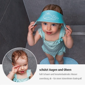Reer MyHappyBath Cap Protectie pentru sampon ajustabila albastru 40-55 cm - Img 2