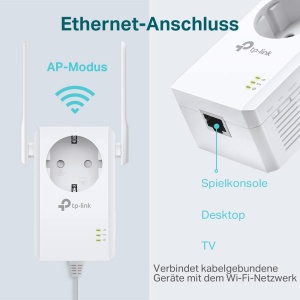 Repetor Wi-Fi TP-Link TL-WA860RE cu priza (300 Mbit/s, amplificator Wi-Fi, priza integrata, port LAN, control aplicatie, compatibil cu toate dispozitivele Wi-Fi obisnuite) alb - Img 7