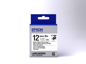 Ribona Epson LK-4WBQ, albnegru, 12mm x 5m - Img 2