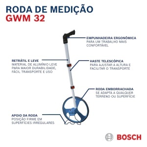 Roata de masurare Bosch Professional GWM 32 Diametru 3185 cm Greutate 14 kg - Img 9