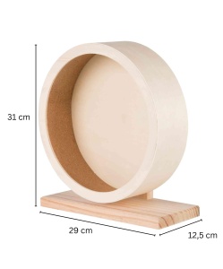 Roata pentru hamsteri TRIXIE, 28 cm, din lemn, cu suprafata din pluta - Img 2