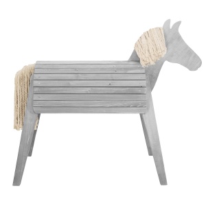 Roba din lemn Holzpferd pentru gradina, 123x63x153 cm, gri, din lemn masiv