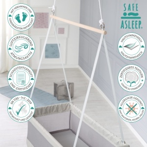 Roba Hangebettchen Safe Asleep, Patut Suspendat 90x45 cm, Culoare Gri - Img 5