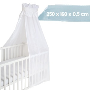 Roba pentru patut bebelusi, Babybett Himmel, alb, 16 bumbac, 84 PES, 160 x 250 cm - Img 2