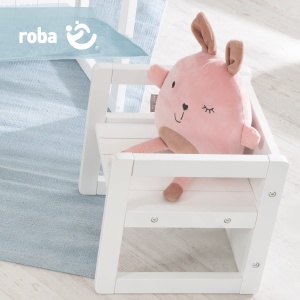 roba Scaun pentru copii in stil casa de tara - Scaun si scaun reversibil cu 3 inaltimi de sezut - Scaun multifunctional pentru copii - Lemn alb - Img 4
