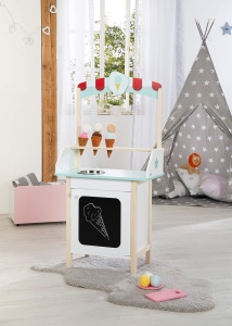 Roba Stand de Inghetata cu Accesorii, 9 Piese, Alb si Albastru Pastel - Img 5
