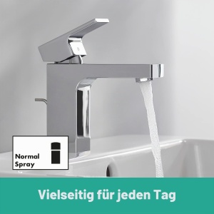 Robinet baie hansgrohe Vernis Shape, inaltime 100 mm, crom, economisire apa - Img 5