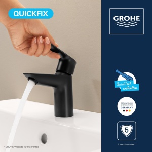 Robinet de baie GROHE Start Edge, 3.5 lmin, Negru Mat, cu sistem Push-Open - Img 3