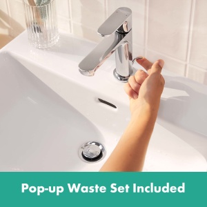 Robinet de baie hansgrohe Rebris S, crom, economisire apa, inaltime 109 mm - Img 7
