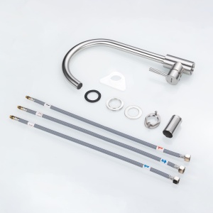 Robinet de bucatarie GRIFEMA, crom, rotire 360, usor de curatat - Img 7